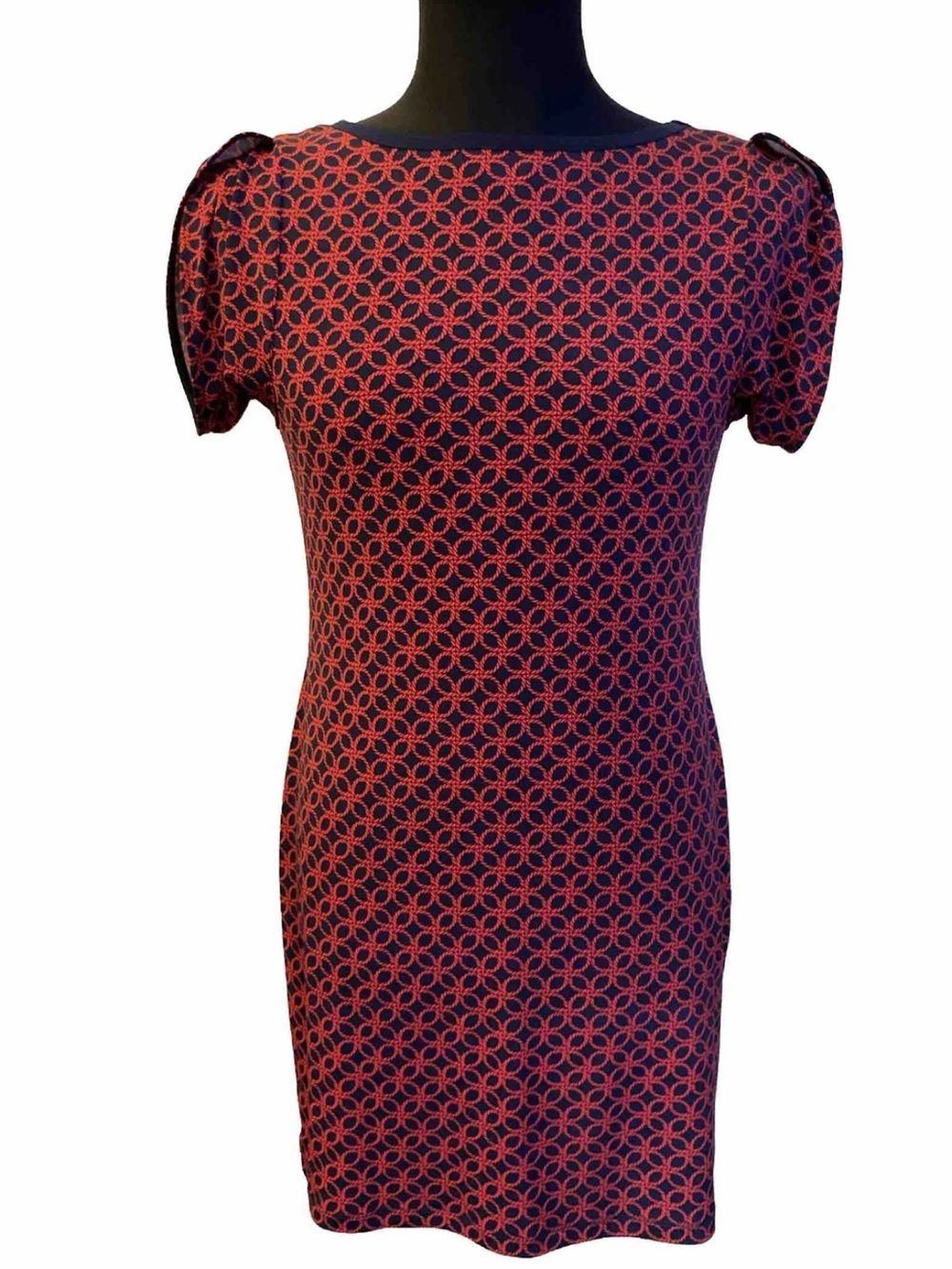 Michael Kors Red and blue short sleeve dress